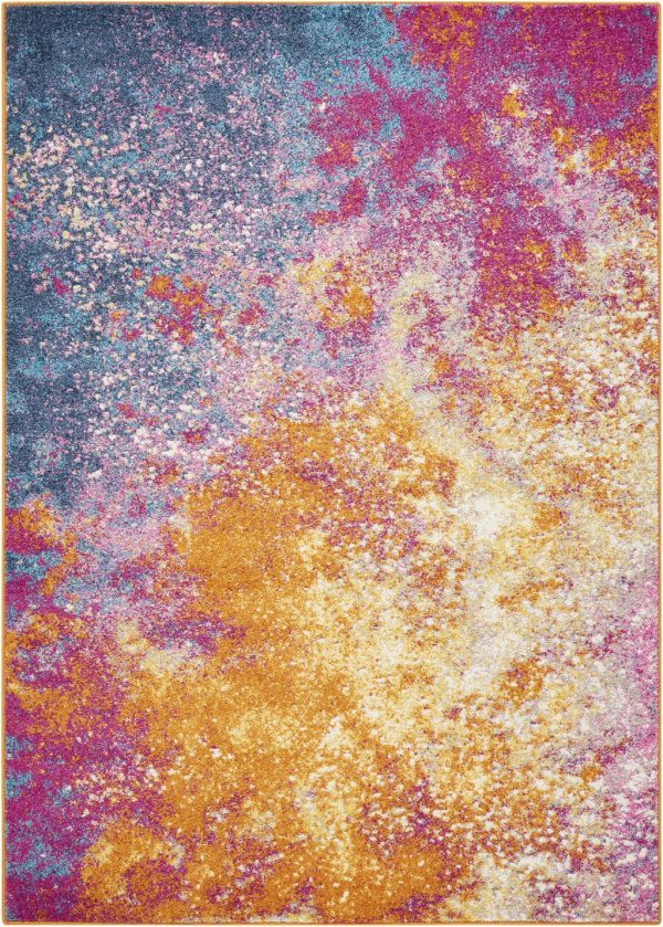 5?x 7?Abstract Brights Sunburst Area Rug