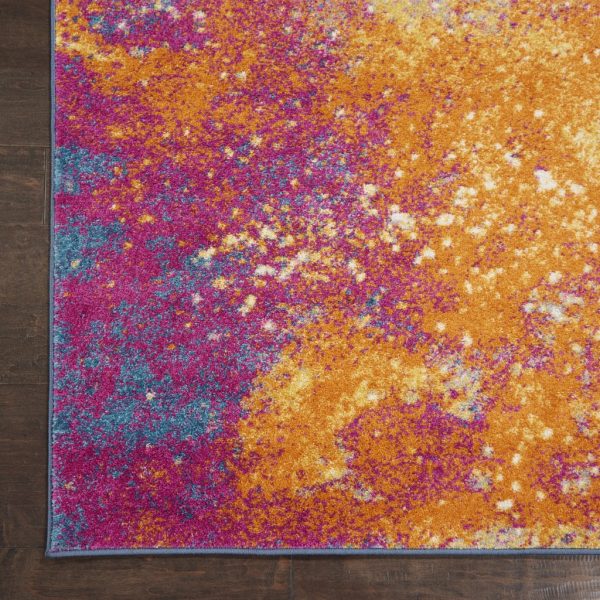 5?x 7?Abstract Brights Sunburst Area Rug - Image 2
