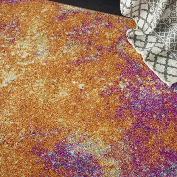 5?x 7?Abstract Brights Sunburst Area Rug - Image 5