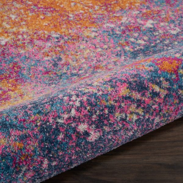 5?Round Abstract Brights Sunburst Area Rug - Image 3