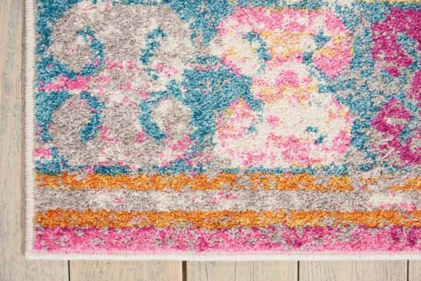 4?x 6?Ivory and Magenta Tribal Pattern Area Rug - Image 2