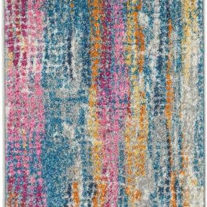 2?x 6?Gray Colorful Abstract Stripes Runner Rug