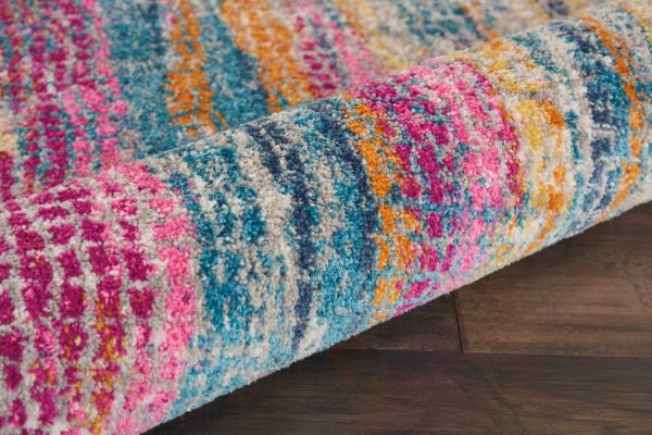 2?x 8?Gray Colorful Abstract Stripes Runner Rug - Image 3
