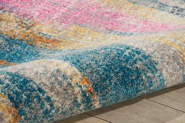 5?x 7?Gray Colorful Abstract Stripes Area Rug - Image 3