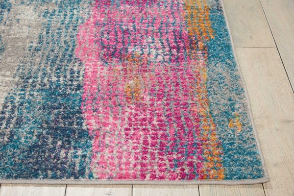 5?x 7?Gray Colorful Abstract Stripes Area Rug - Image 5