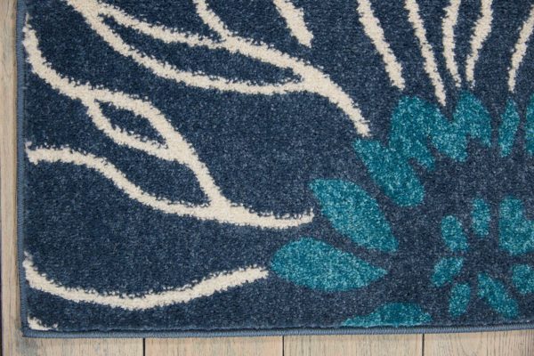 5?x 7?Blue Tropical Flower Area Rug - Image 2