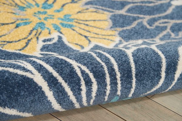 5?x 7?Blue Tropical Flower Area Rug - Image 3