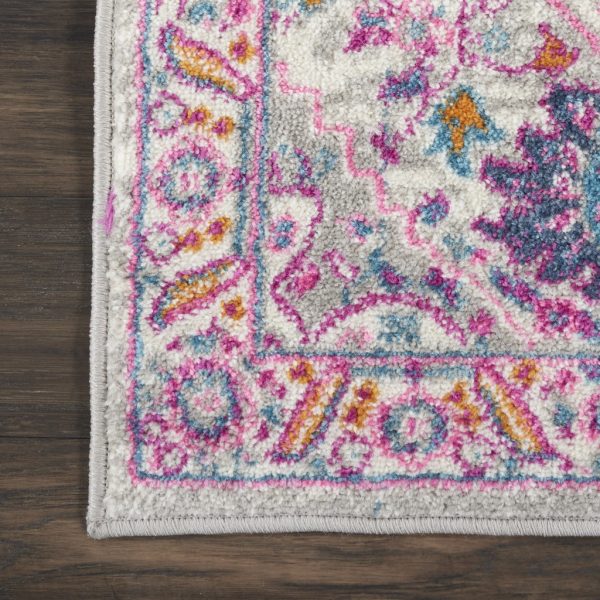 2?x 3?Light Gray and Pink Medallion Scatter Rug - Image 2