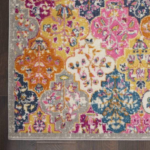 5?x 7?Muted Brights Floral Diamond Area Rug - Image 2