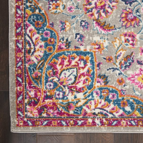 4?x 6?Gray and Pink Medallion Area Rug - Image 2
