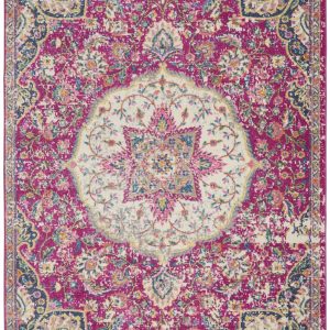 4?x 6?Pink and Ivory Medallion Area Rug