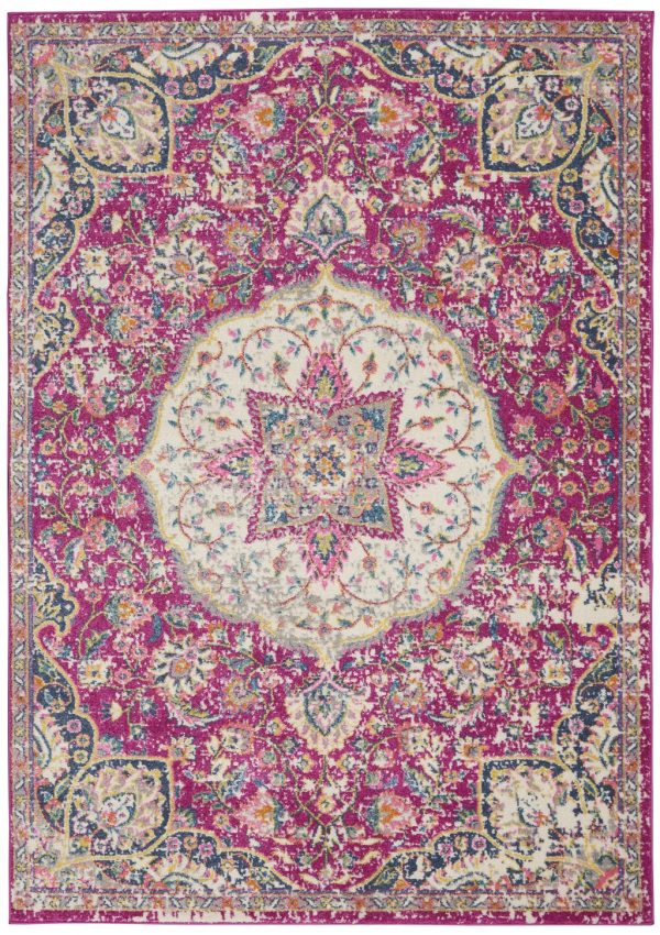 4?x 6?Pink and Ivory Medallion Area Rug