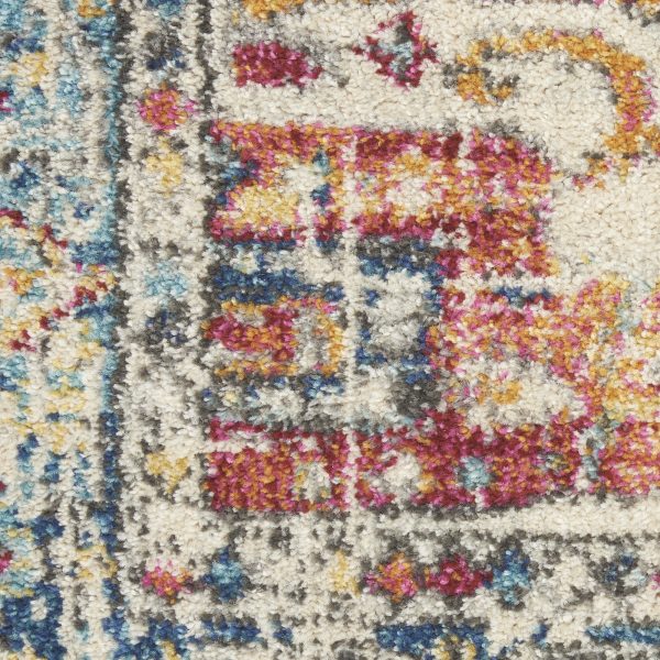 2?x 3?Ivory and Light Blue Distressed Scatter Rug - Image 5