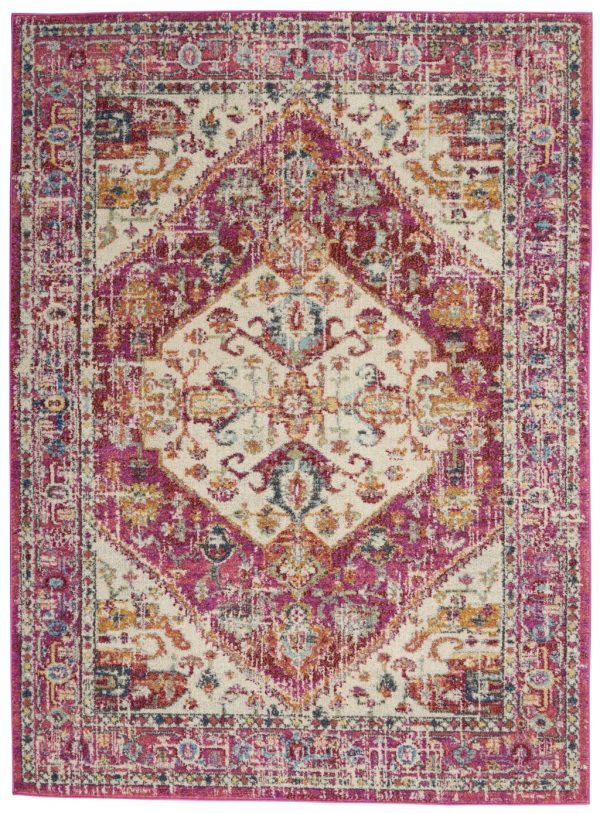 4?x 6?Ivory and Pink Oriental Area Rug