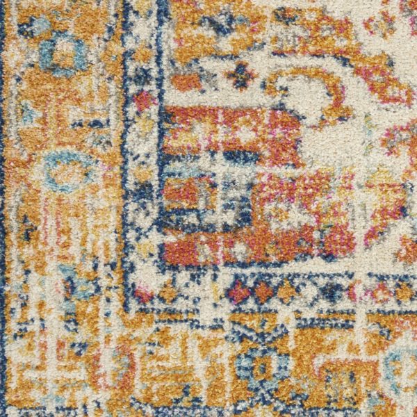 2?x 3?Ivory and Yellow Center Medallion Scatter Rug - Image 5