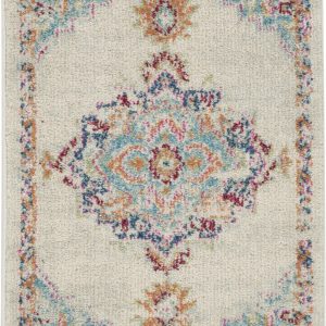 2?x 3?Gray Distressed Medallion Scatter Rug