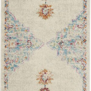 2?x 8?Gray Distressed Medallion Runner Rug