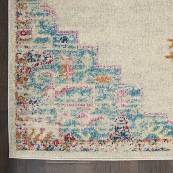 2?x 8?Gray Distressed Medallion Runner Rug - Image 2