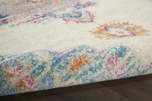 2?x 8?Gray Distressed Medallion Runner Rug - Image 3