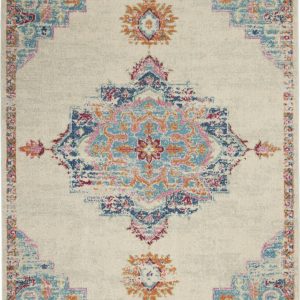 4?x 6?Gray Distressed Medallion Area Rug