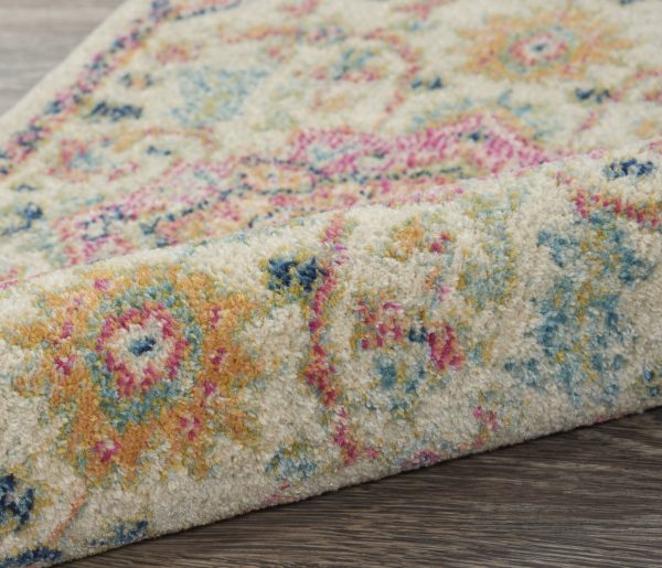 2?x 6?Ivory and Pink Medallion Runner Rug - Image 3