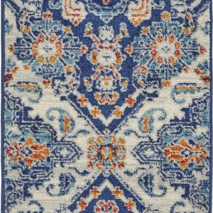 2?x 3?Blue and Ivory Persian Patterns Scatter Rug