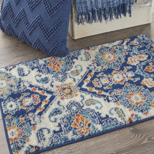 2?x 3?Blue and Ivory Persian Patterns Scatter Rug - Image 5