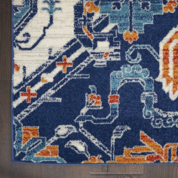 2?x 8?Blue and Ivory Persian Patterns Runner Rug - Image 2