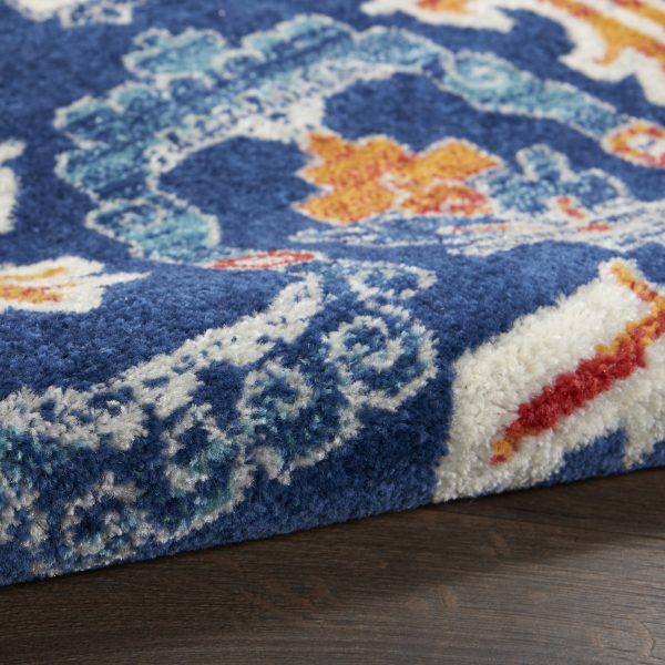 2?x 8?Blue and Ivory Persian Patterns Runner Rug - Image 3