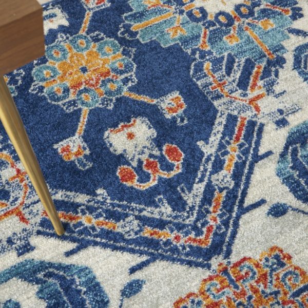 5?x 7?Blue and Ivory Persian Patterns Area Rug - Image 5