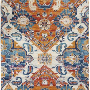 4?x 6?Ivory and Gold Floral Motif Area Rug