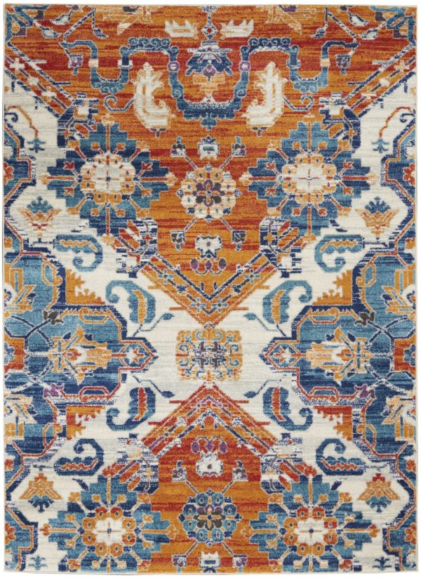 4?x 6?Ivory and Gold Floral Motif Area Rug