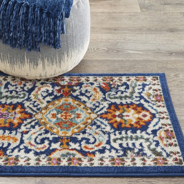 2?x 3?Blue and Gold Intricate Scatter Rug - Image 4
