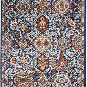 5?x 7?Blue and Gold Intricate Area Rug