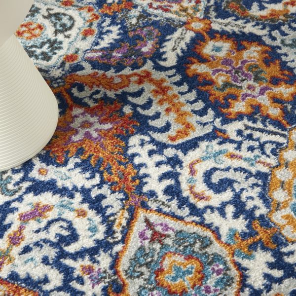 5?x 7?Blue and Gold Intricate Area Rug - Image 5