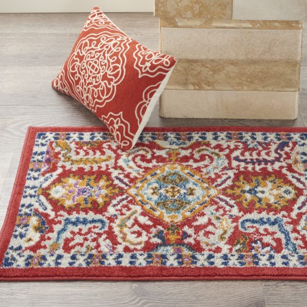2?x 3?Red and Multicolor Decorative Scatter Rug - Image 4