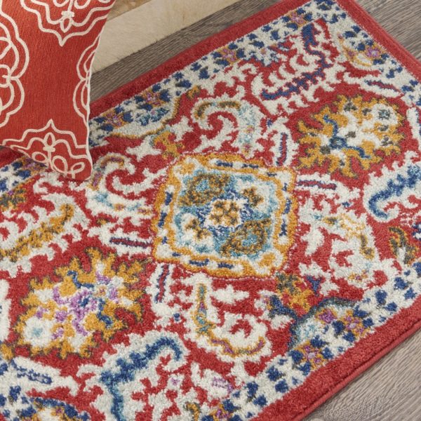 2?x 3?Red and Multicolor Decorative Scatter Rug - Image 5