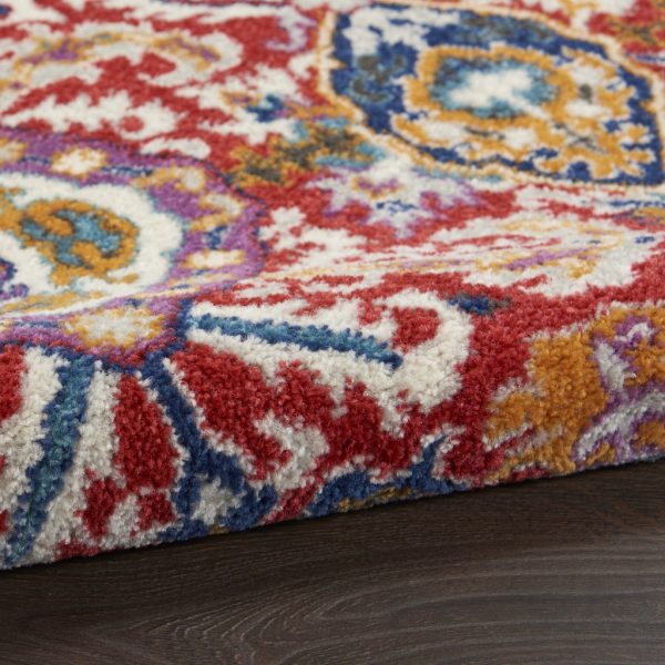 4?x 6?Red and Multicolor Decorative Area Rug - Image 3