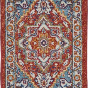 2?x 3?Red and Ivory Medallion Scatter Rug