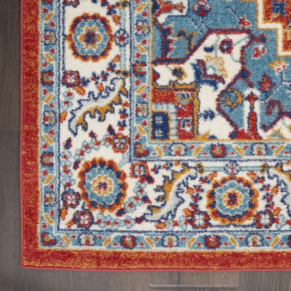 2?x 3?Red and Ivory Medallion Scatter Rug - Image 2
