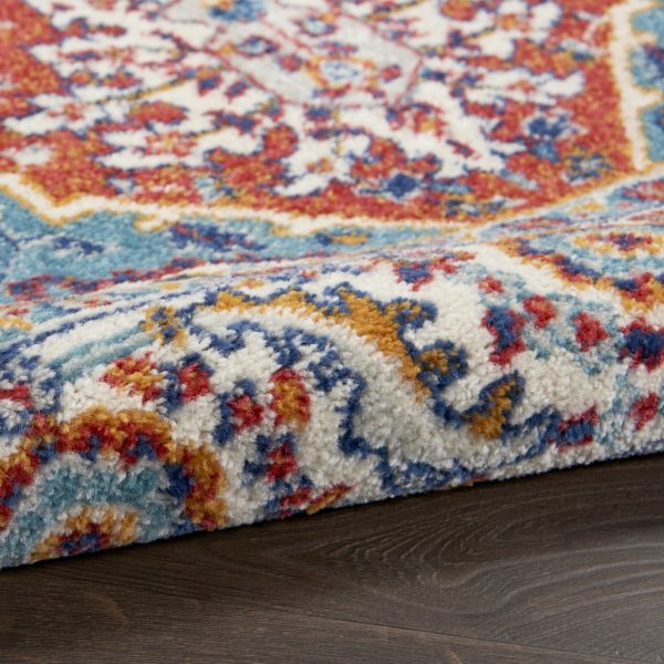 2?x 3?Red and Ivory Medallion Scatter Rug - Image 3