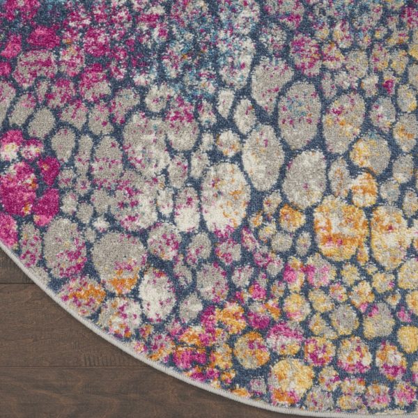 5?Round Yellow and Pink Coral Reef Area Rug - Image 2