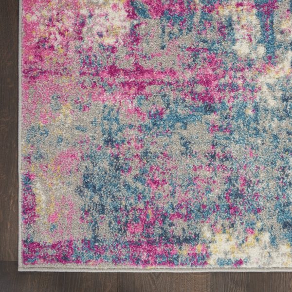 5?x 7?Ivory and Multi Abstract Area Rug - Image 2