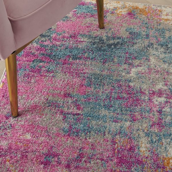 5?x 7?Ivory and Multi Abstract Area Rug - Image 5