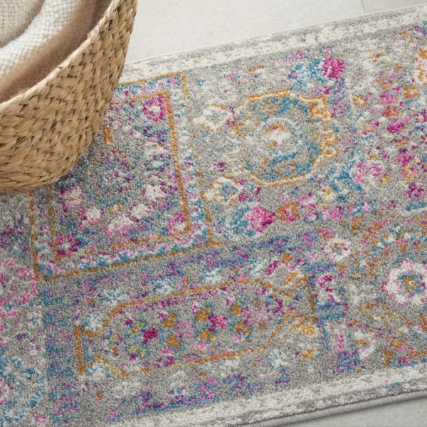 2?x 3?Gray Distressed Ornamental Scatter Rug - Image 5