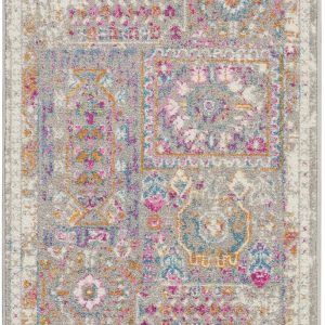 2?x 6?Gray Distressed Ornamental Runner Rug