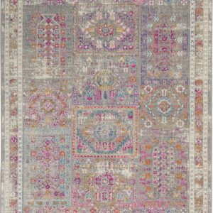 4?x 6?Gray Distressed Ornamental Area Rug