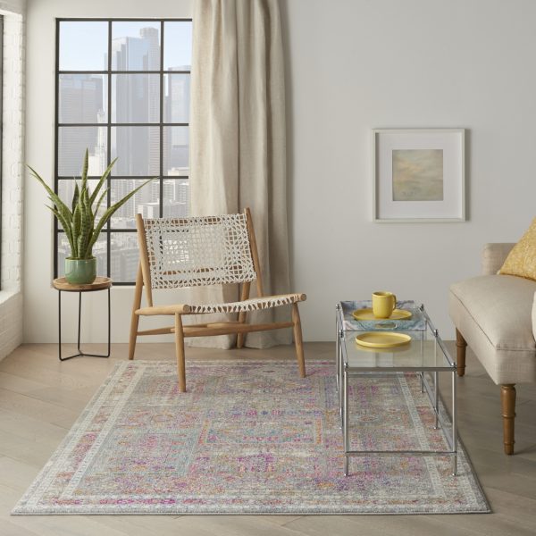 5?x 7?Gray Distressed Ornamental Area Rug - Image 4