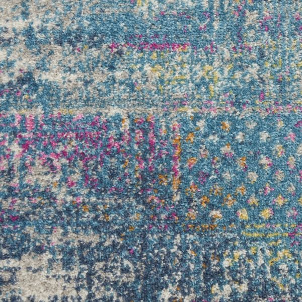 2?x 10?Blue Distressed Medallion Runner Rug - Image 5