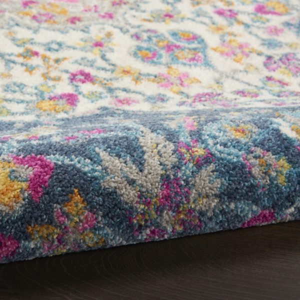 2?x 6?Blue and Pink Medallion Runner Rug - Image 3